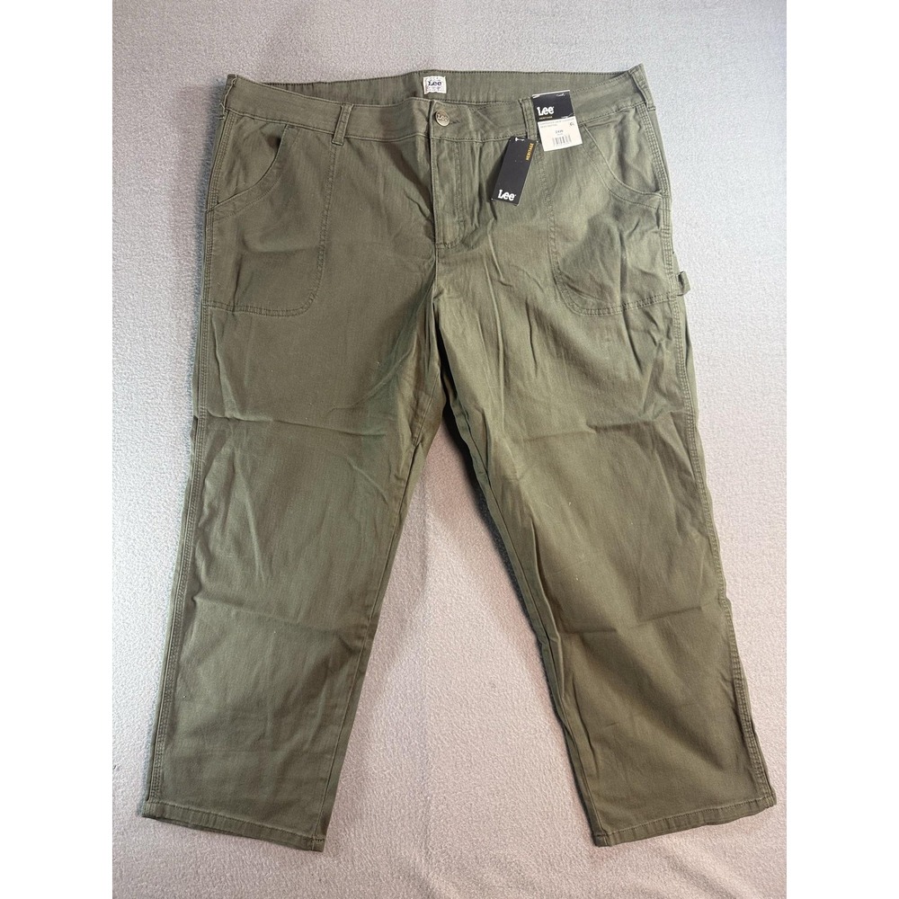 Lee Carpenter Crop Pants Womens 24W Green Twill Workwear Heritage 112359329 NWT